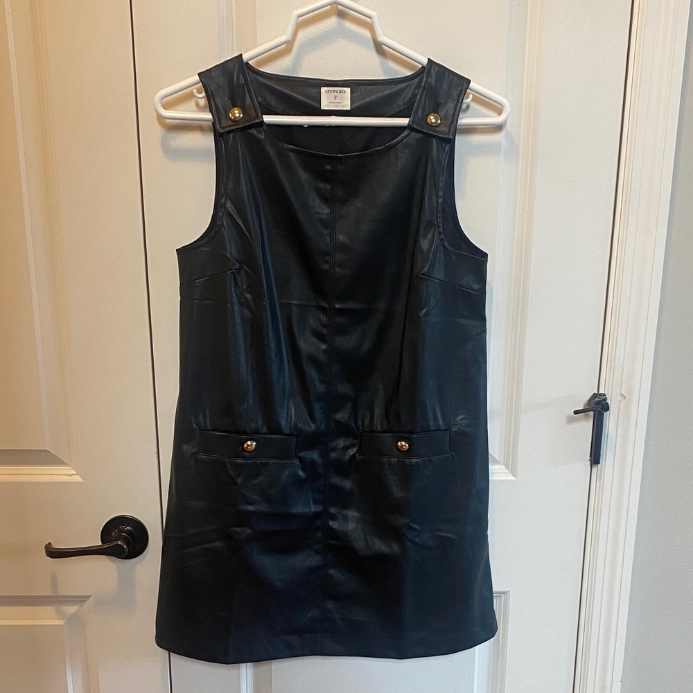 Crewcuts Girls Black Mini Dress with Gold Buttons